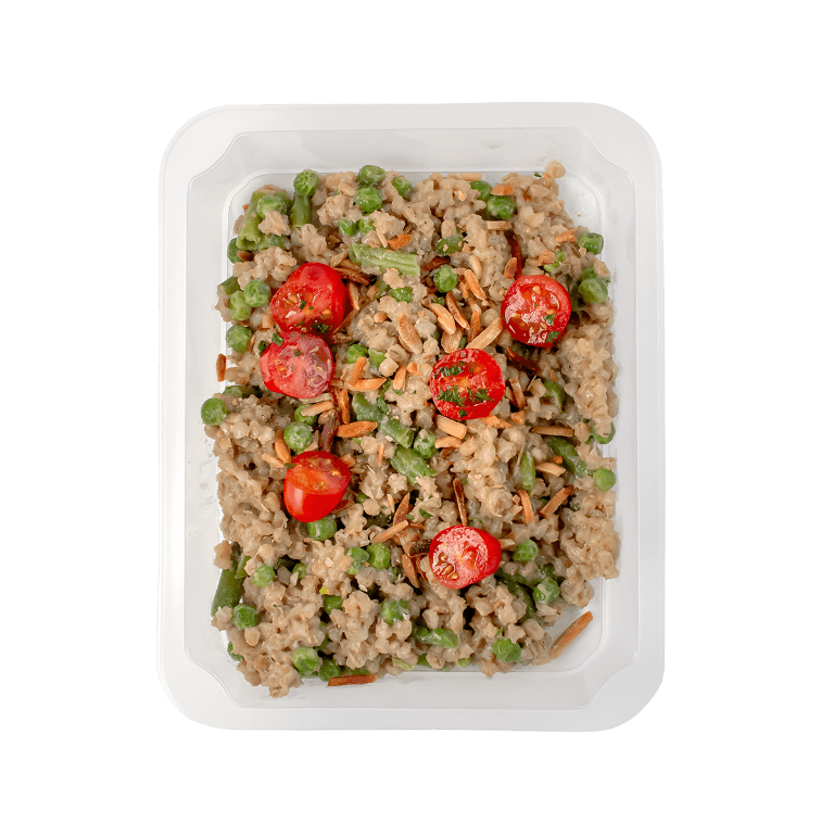 Kaszotto z warzywami i prażonymi migdałami