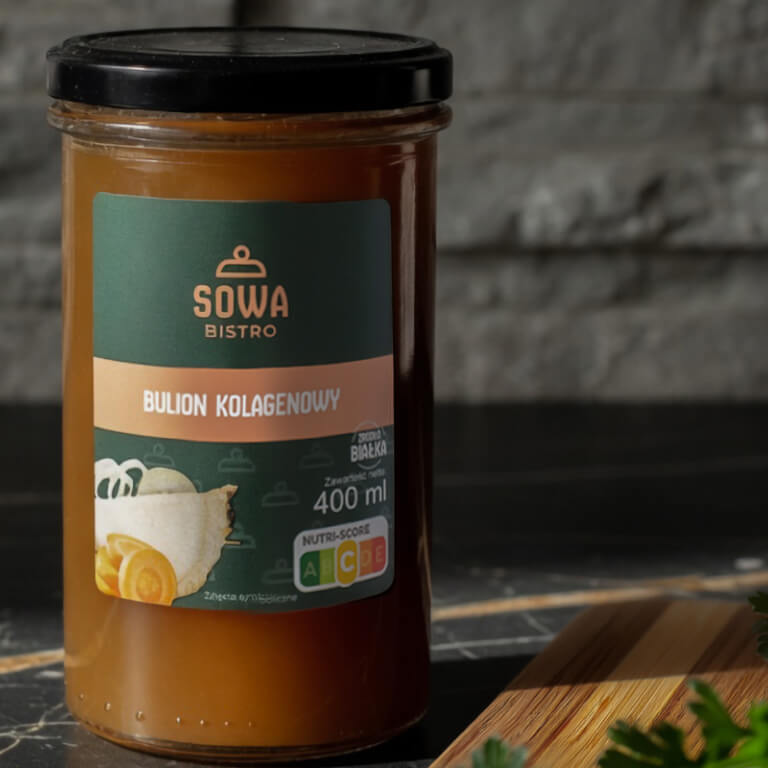 Bulion kolagenowy drobiowo-wołowy - Zupy i sosy w słoikach - Sowa Bistro - Zdjęcie 1