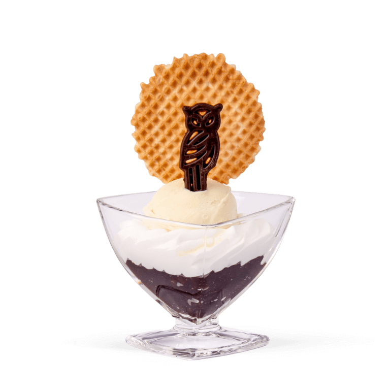 vanilla currant ice-cream dessert - In a sundae glass - Ice cream