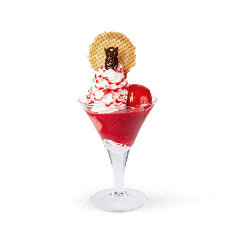 Ferrari ice-cream dessert - In a sundae glass - Ice cream