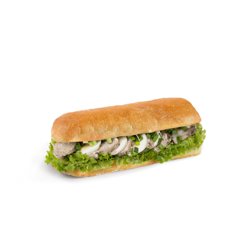 CIABATTA ZE SCHABEM WOLNO GOTOWANYM I PASTĄ CHRZANOWĄ