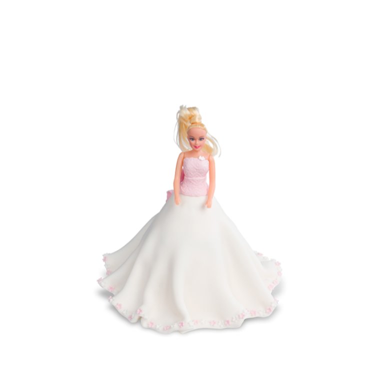 Extra White and Pink Doll Cake - Extra-decorative cakes - Cakes
