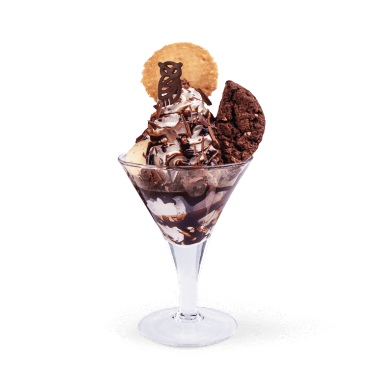 Ice cookies ice-cream dessert - In a sundae glass - Ice cream