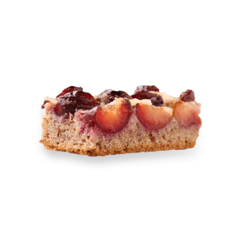 Walnut cake with plums