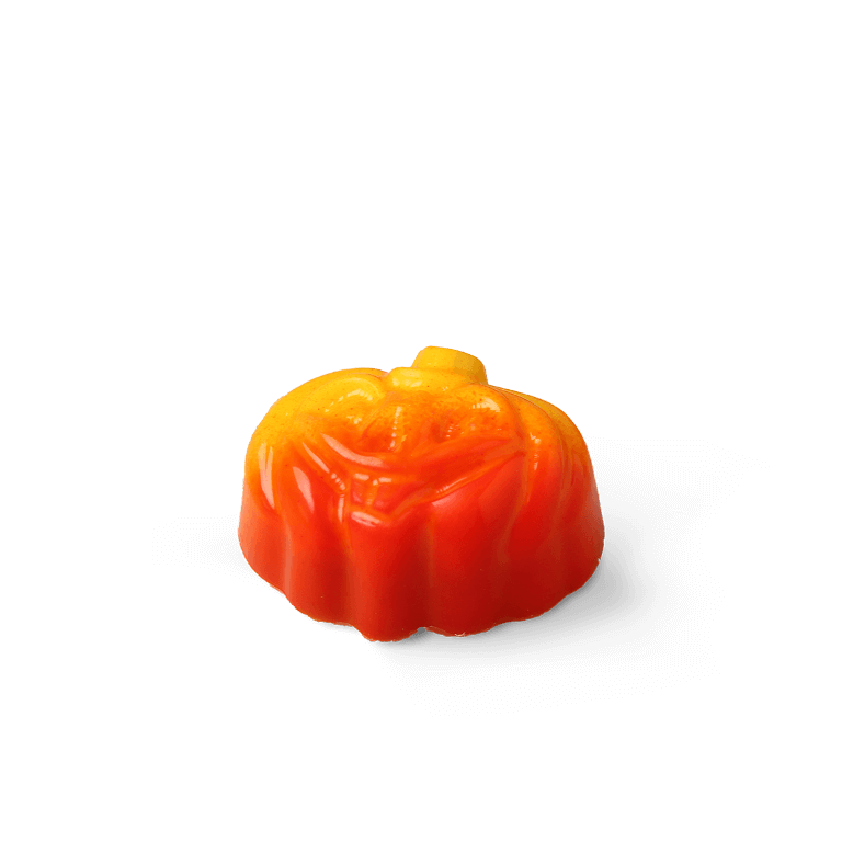 Pralina w kształcie dyni z pomarańczową polewą – czekoladka Halloween Cukiernia Sowa