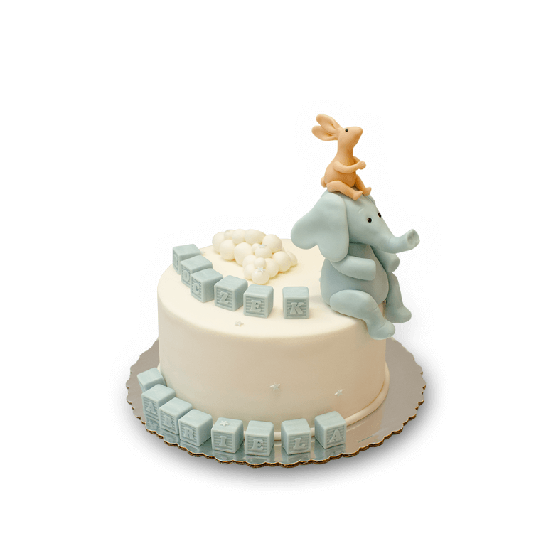 Little Elephant and Rabbit Cake - Extra-decorative cakes - Cakes