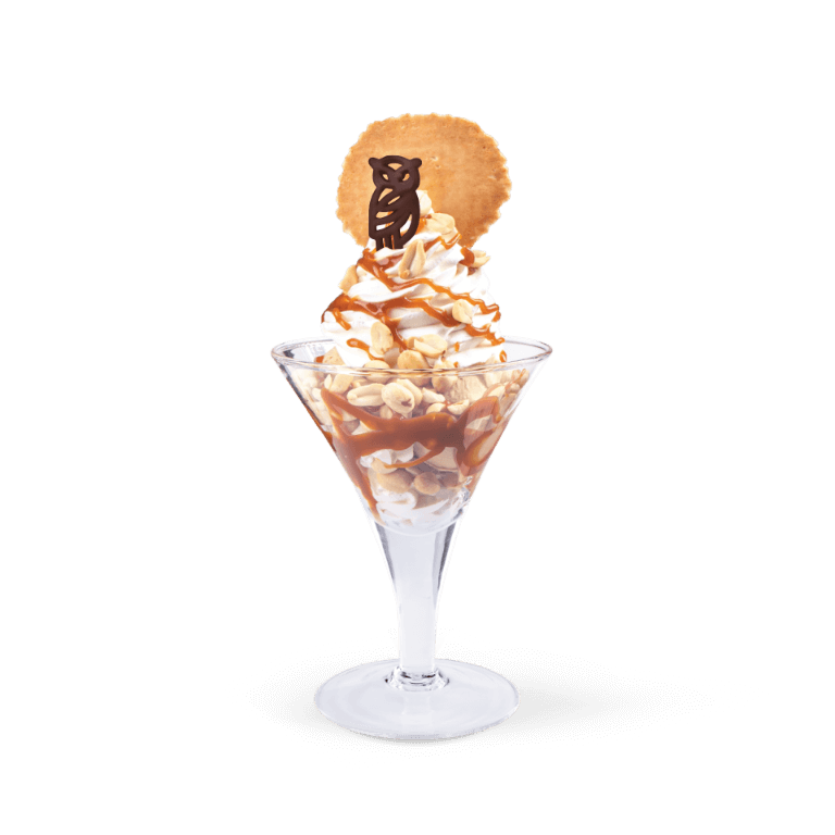 Salted caramel ice-cream dessert - In a sundae glass - Ice cream