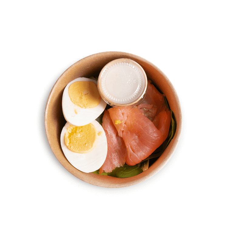 Łosoś ze szpinakiem i jajkiem - Mini sałatki - Sowa lunchowa