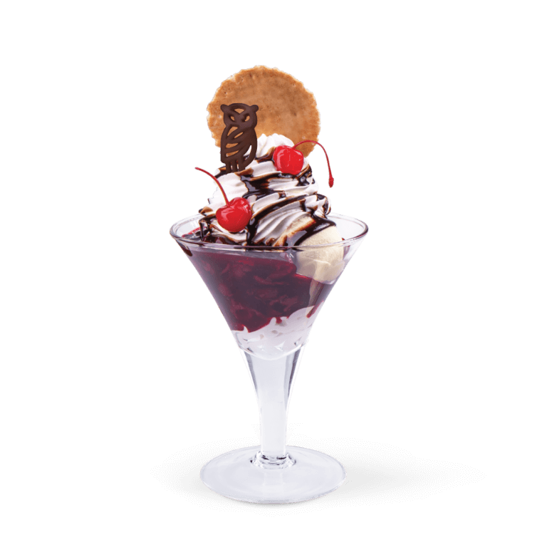 Tartuffo ice-cream dessert - In a sundae glass - Ice cream