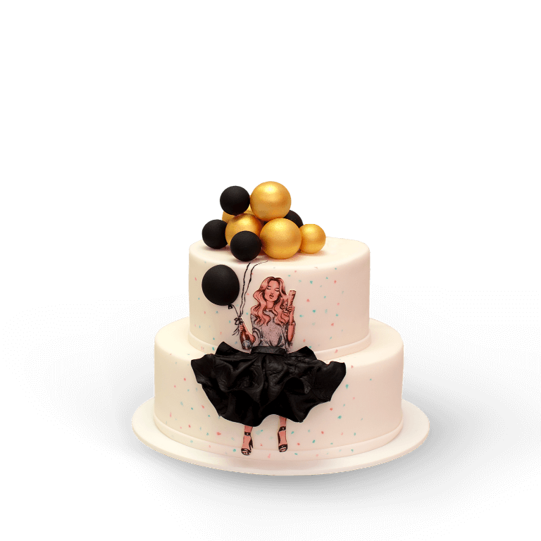 Торт 3D Тусовщиця