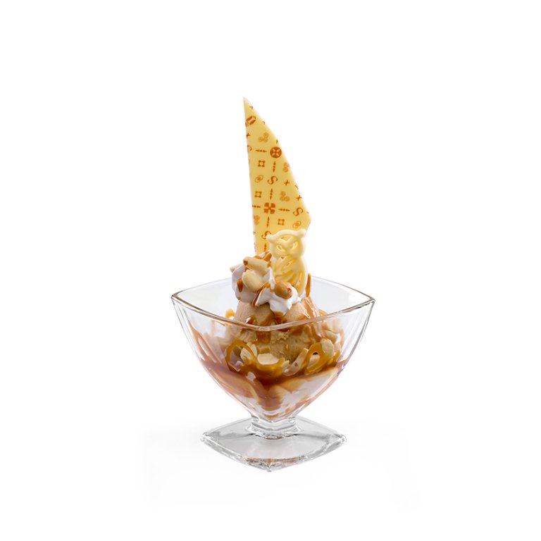 Mini salted caramel ice-cream dessert - In a sundae glass - Ice cream