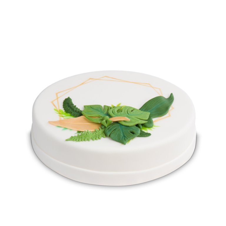 Leaves Composition Cube Cake