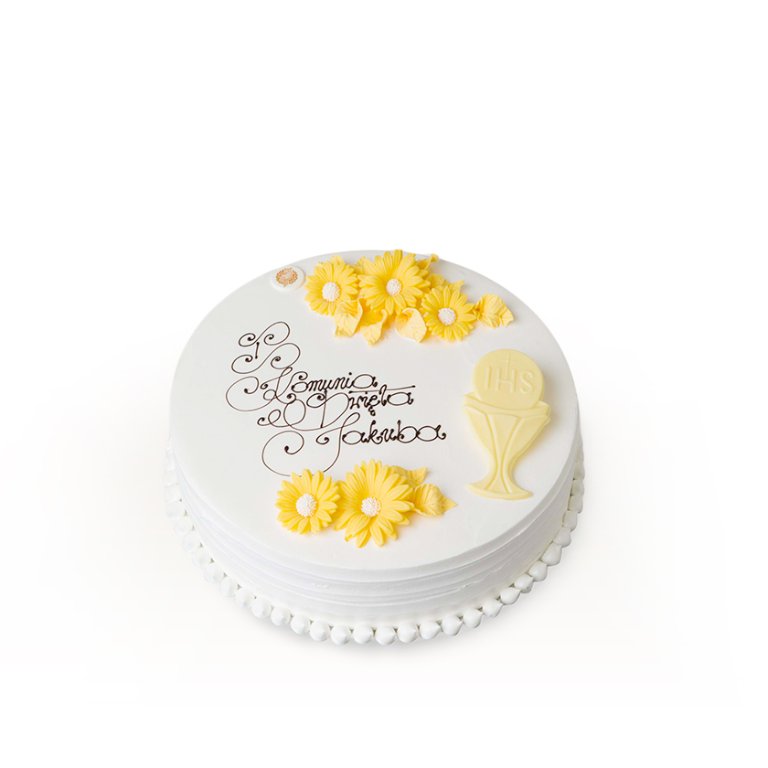Decorative round rustic cake II - Communion cakes - Cakes