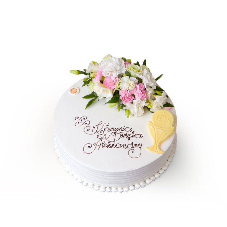 Decorative rustic round cake - Communion cakes - Cakes