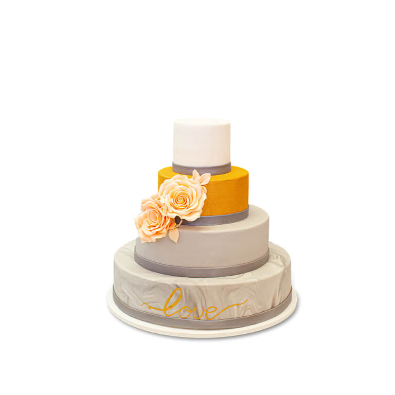 Gold Rose on marble cake - Extra-decorative cakes - Cakes